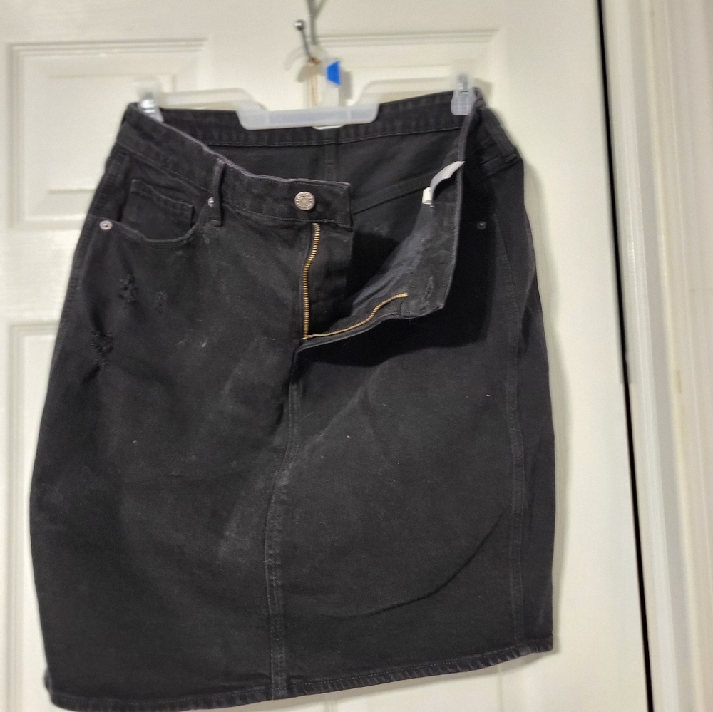 Black Denim distressed shirts size 14